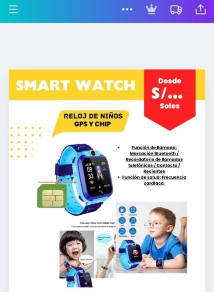 Smartwatch para niños con GPS y Chip