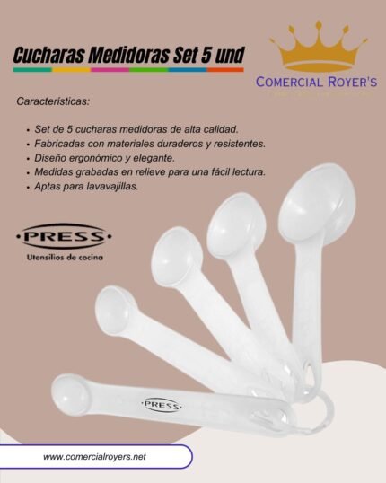 Jgo. cucharas medidoras x 5 piezas