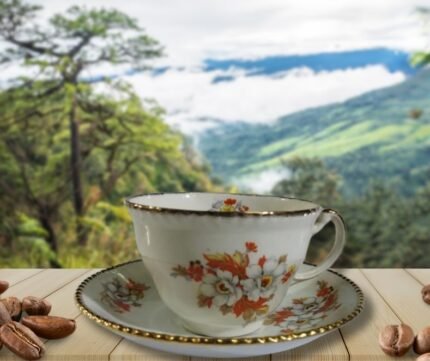 Taza con plato loza inglesa modelo 1